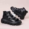 Spring and summer new platform women's shoes European and American retro ethnic style fish mouth hollow hole Roman mother sandals