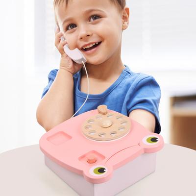 BABIBO Wooden Simulation Frog Telephone Play House Parent-child Interactive Toy Children's Day Gift Baby Cognition