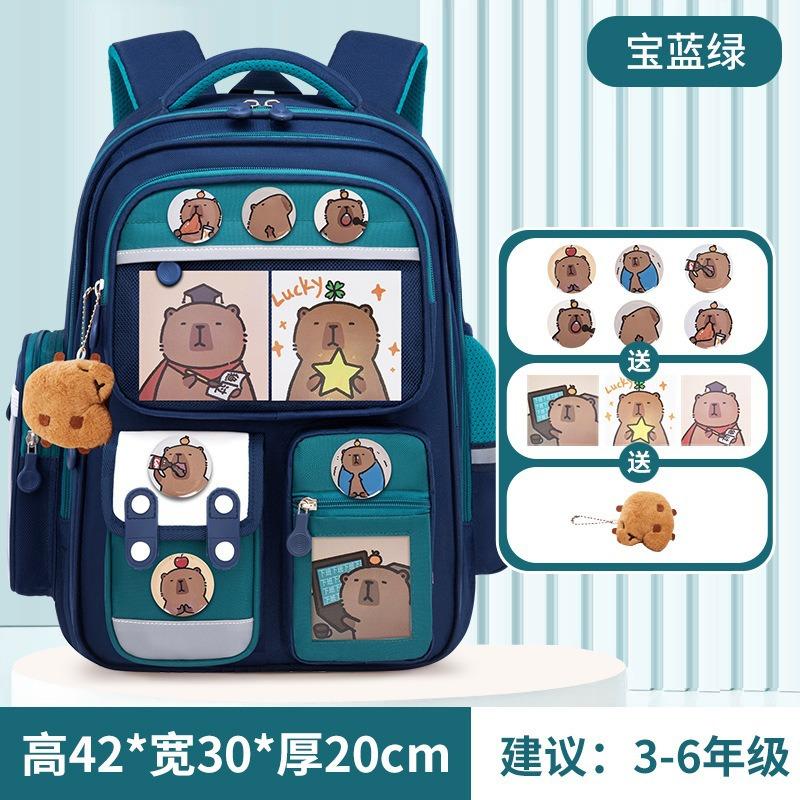 School Bag for Primary School Students, Grade 12 and 6 Girls, Cartoon Spine Protection and Burden Reduction, Backpack for Children Aged 12