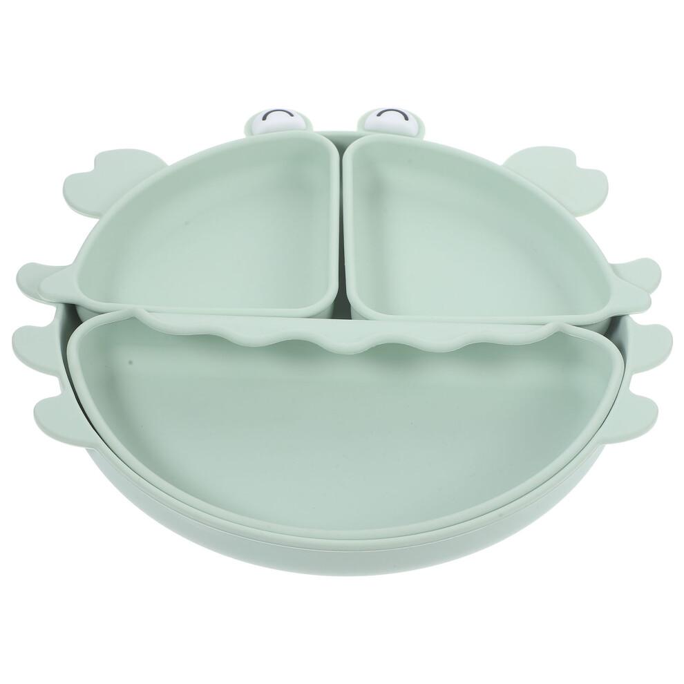 Baby Food Bowls Silicone Crab Shape Green 1pcs 10.2x9.3x1.2in