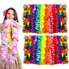 24 Stück Hawaiianische Leis Kunstseidenblumen-Halsketten Tropische Party-Mitgebsel Strandtanz-Leis Geburtstags-Poolparty-Dekoration