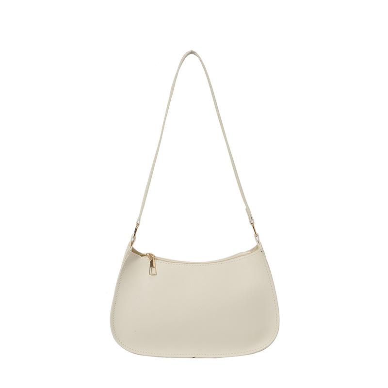 

Popular fashion Korean version shoulder bag women s summer new ins solid color gentle and simple crescent bag белый