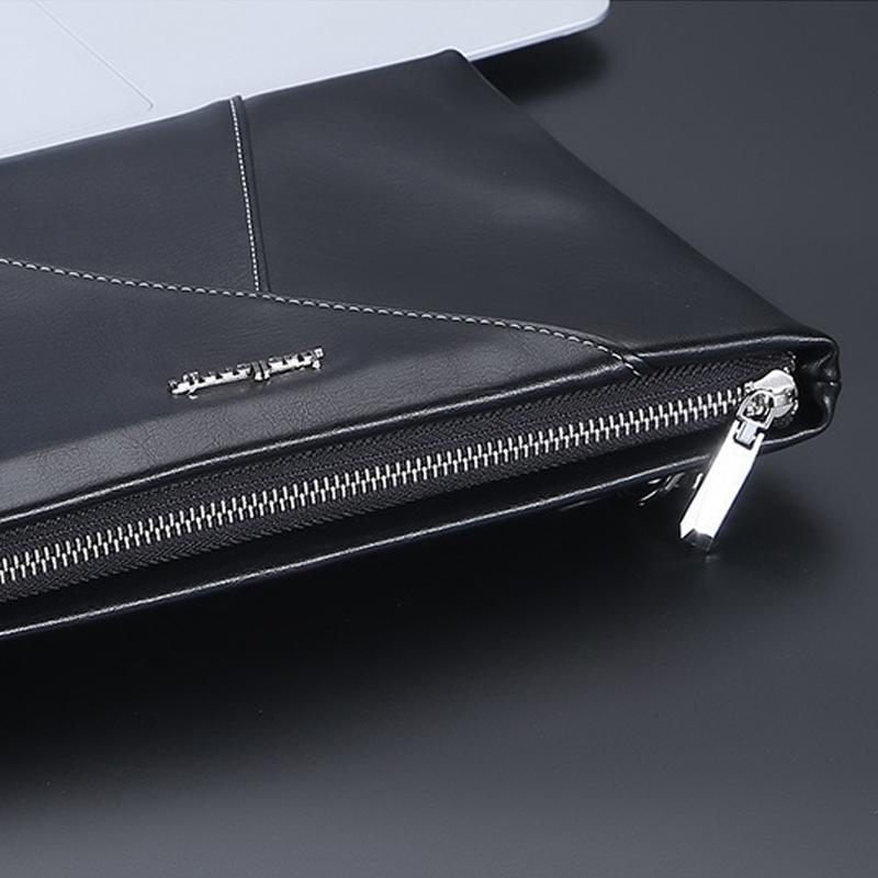 Men'S Soft Leather Wallet Long Purse Men Clutch Bag Large Capacity Zipper Wallets