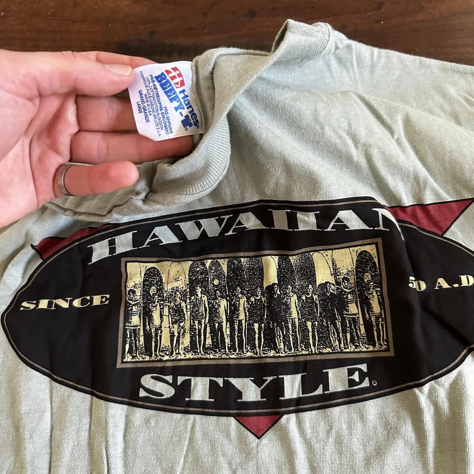 Vintage Hawaiian Style 80s T-Shirt USA 90s Rare Rap Hawaii Aloha Single Stitch S