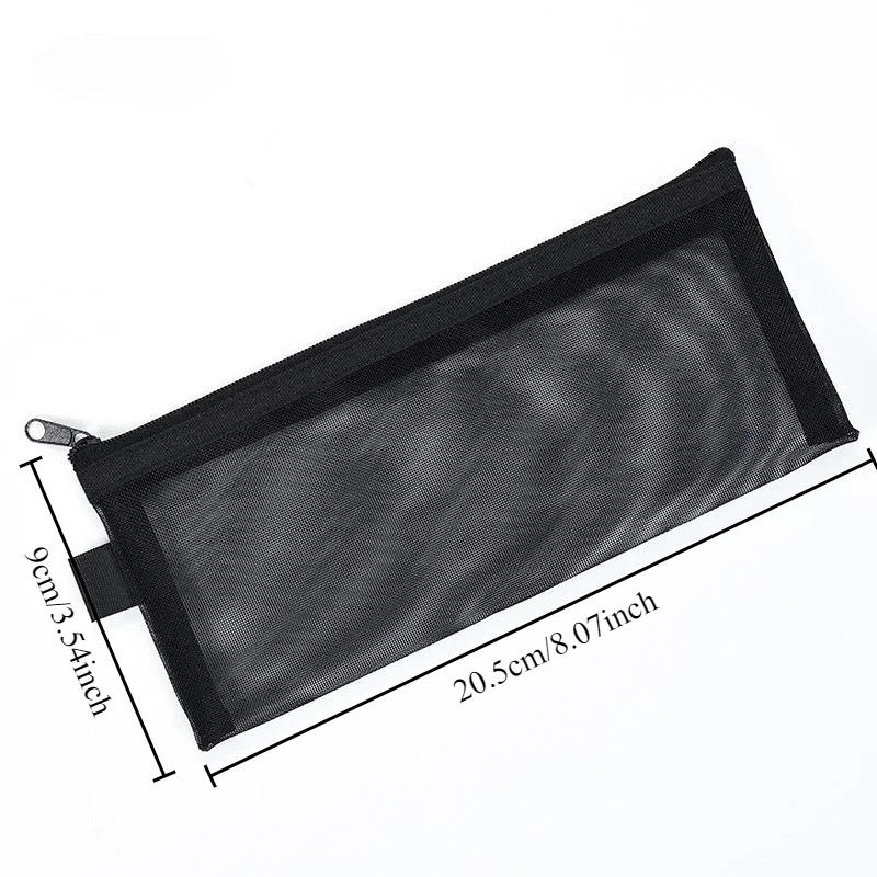 Cosmetic Bag Travel Wash Storage Bag Mesh Pen Bag Portable Zipper Receipt Storage Bag Makeup Pouch