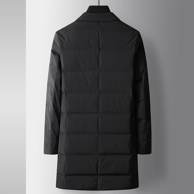 Men's Down Jacket Autumn and Winter Medium and Long Casual 90 White Duck Down Youth Scarf Collar Trench Coat Version Down Jacket