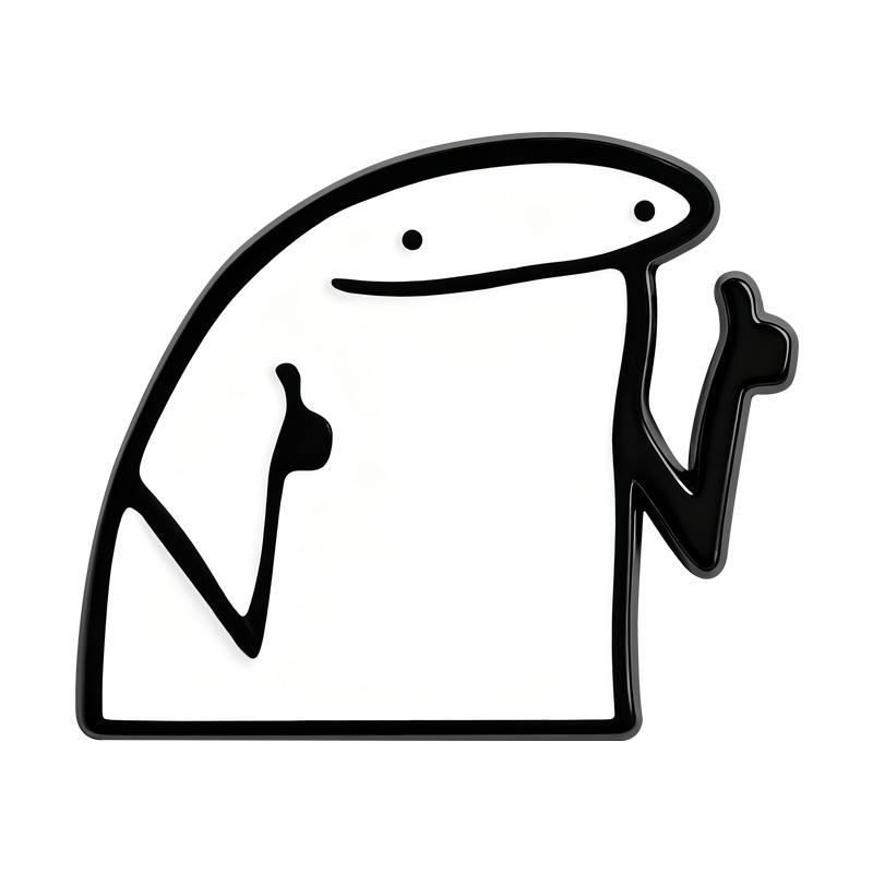 Flork Meme Emaille-Pins Lustige Einfache Strichmännchen-Broschen Anstecknadeln Cartoon Tier Katzen Schmuck Geschenk für Familie Freunde