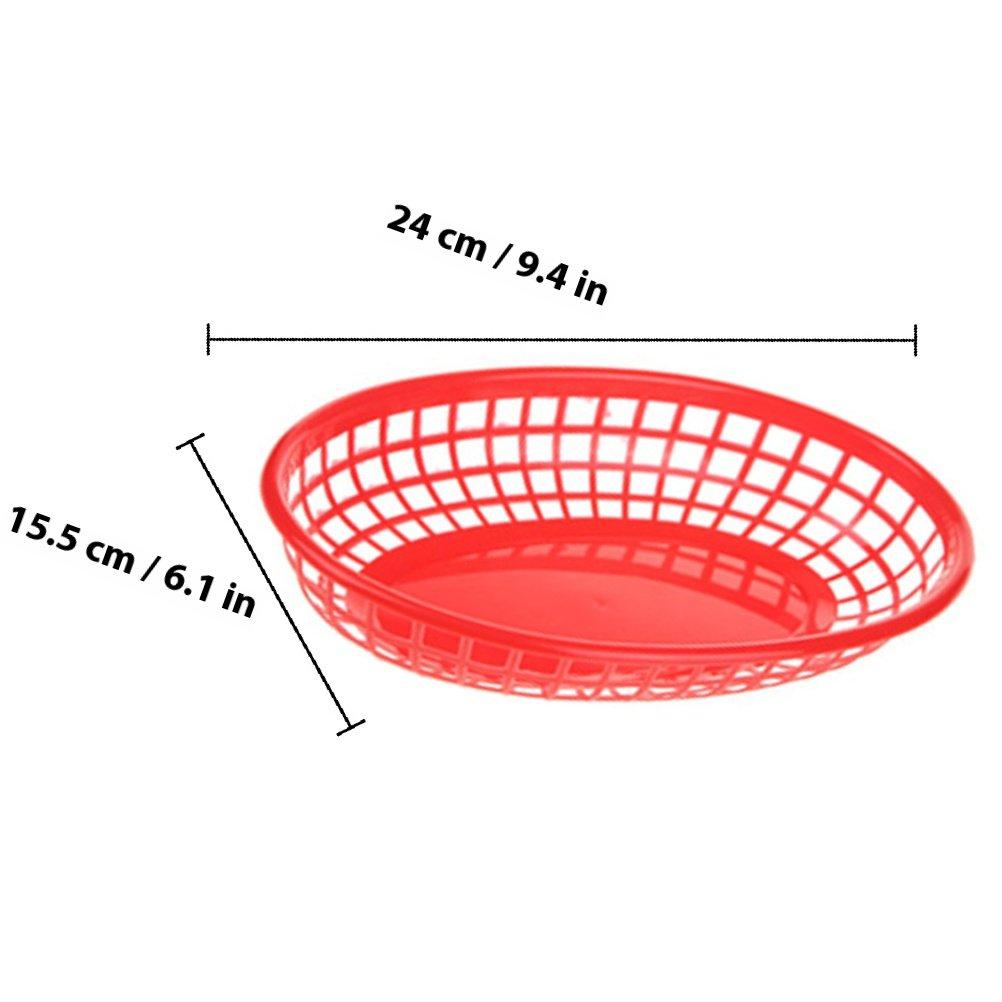 6Pcs Oval Fast Food Baskets Multiuse Desktop Storage Snack Basket for Fruits Candy Kitchen Food Basket Desktop Storage Baskets