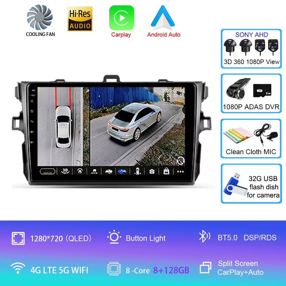 Android 14 Car Radio For Toyota Corolla 10 E140 E150 2006 - 2013  Multimedia Video Player Navigation stereo GPS  No 2din 2 din d