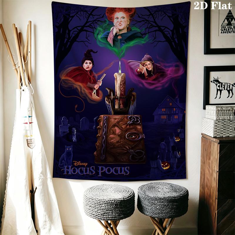 Hocus Pocus 3 Hour Tapestry Wallmounted Background Cloth Soft Christmas Gift Atmospheric Background Cloth