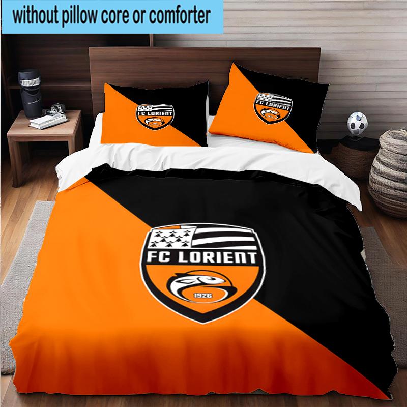 3PCS Lori-ent Football Club Bedding Set,Including 1pc Duvet Cover And 2pcs Pillowcases Perfect for Bedroom, Dormitory, Fan Christmas gift