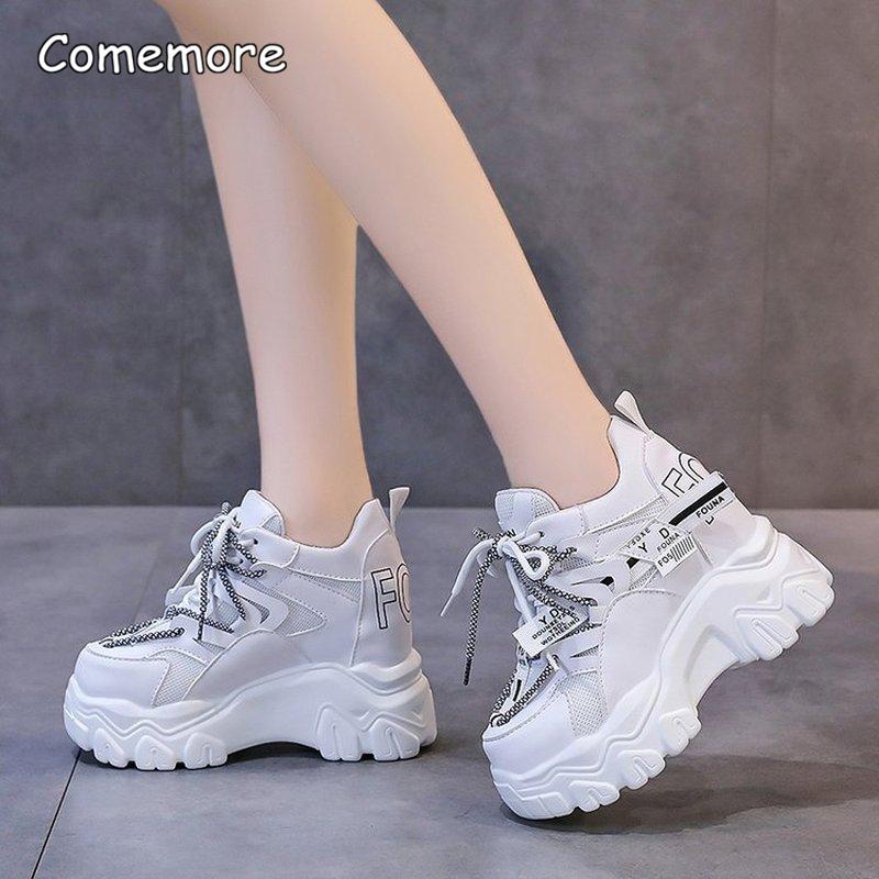 Fashion Comemore Summer Platform Woman Sneaker Heels for Women Women's Tennis Lace Up Comfortable Casual Sport Shoes Ladies Fashion 2025