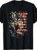 Vintage American Wolf T-Shirt - Retro USA Wolf & Flag Graphic, Round Neck Casual Shirt Suitable for Wolf Lovers, Machine Washable - Fit for Casual Att