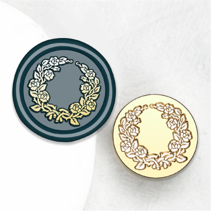 

Классическая ботаническая серия Головки для сургучной печати Лист гинкго Венок Латунная головка для сургучной печати Замена Винтажная головка печати 25 мм