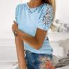 2026 Summer Loose Fit Round Neck T Shirt European American Style Splicing Design
