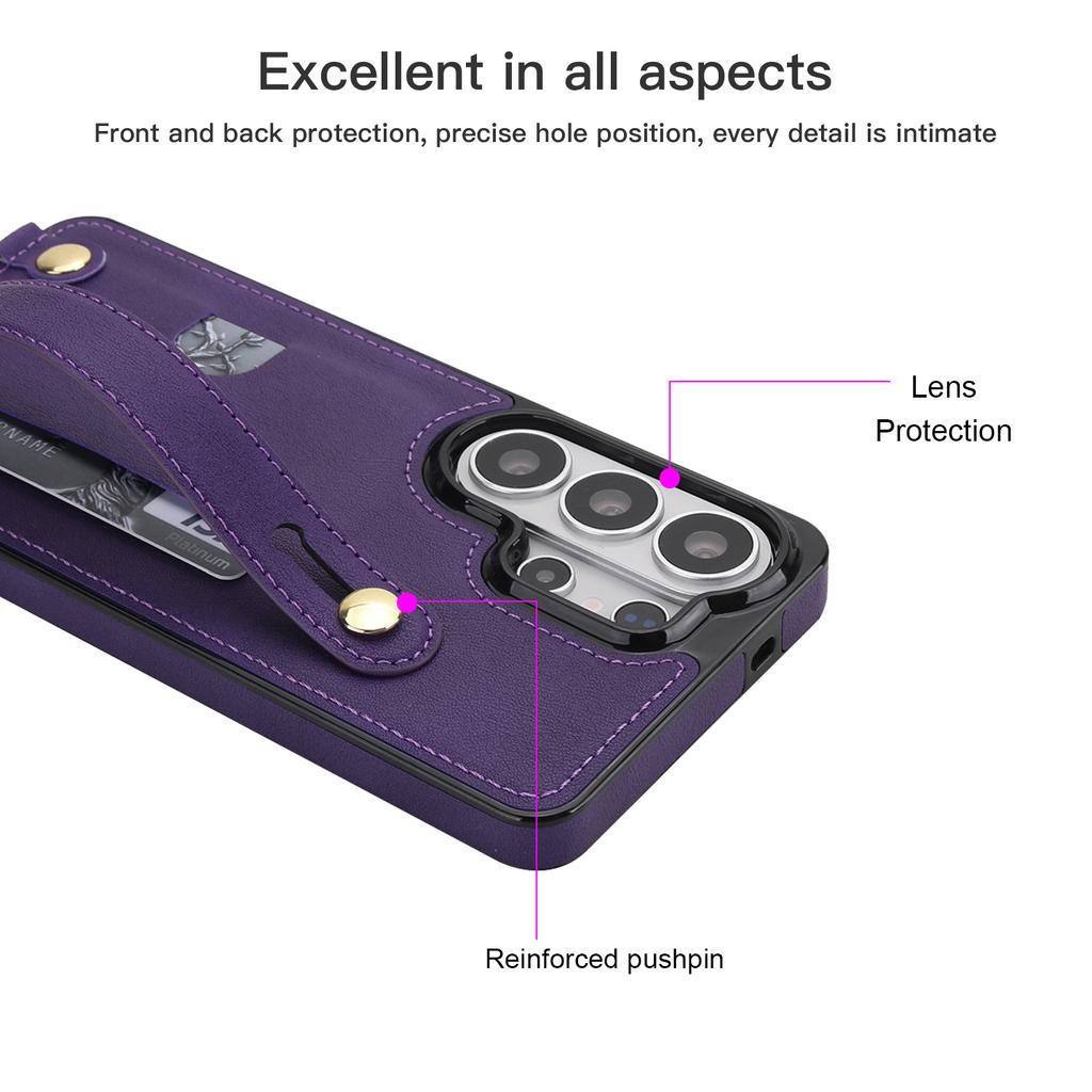 Crossbody Card Holder Square Case for Samsung Galaxy S26 Ultra S25 Edge S24 S23 Plus S25 FE Lanyard Wristband Stand Bag Cover