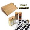 Space-Saving 3-Tier Spice Rack Solid Wooden Kitchen Spice Organizer  Kitchen Supplies