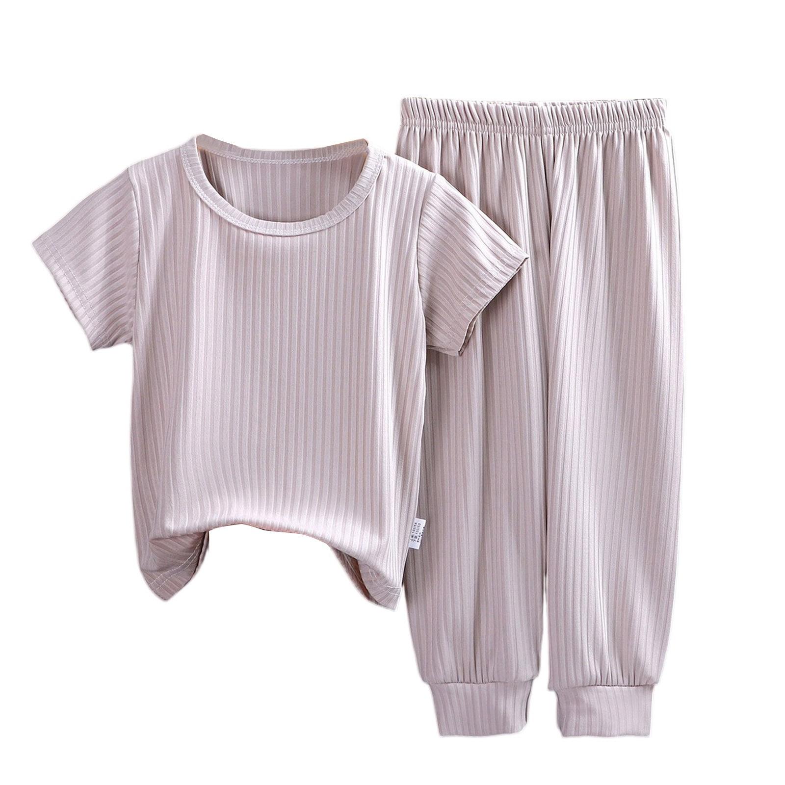 

Детский однотонный пижамный комплект - Унисекс одежда для сна и отдыха 100