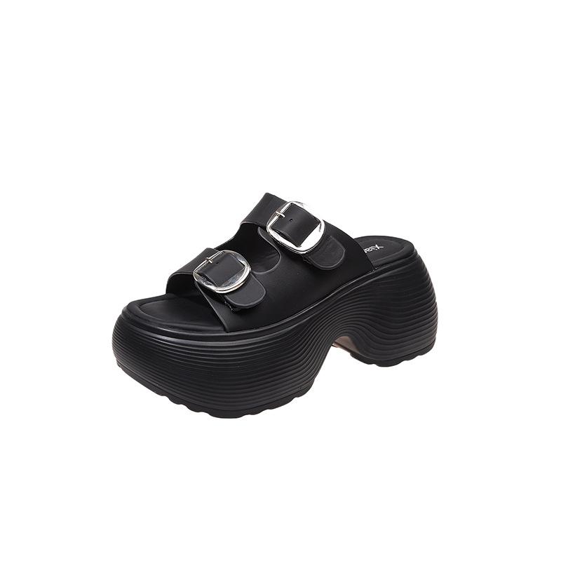 Thick-soled heightening slippers women's summer outer wear new non-slip casual fashion versatile soft bottom with skirt one-word drag