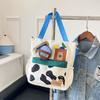 New cute sweet cartoon casual large-capacity tote bag contrasting color beautiful portable shoulder messenger bag women