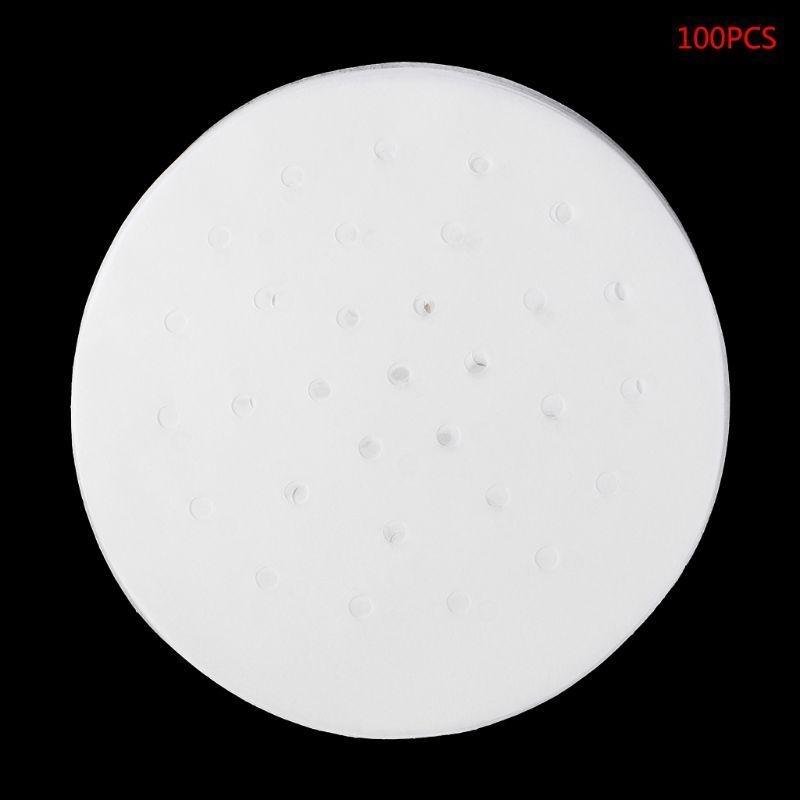 100x Round Non-Stick Disposable Steamer Paper For Air Fryer Steaming Basket