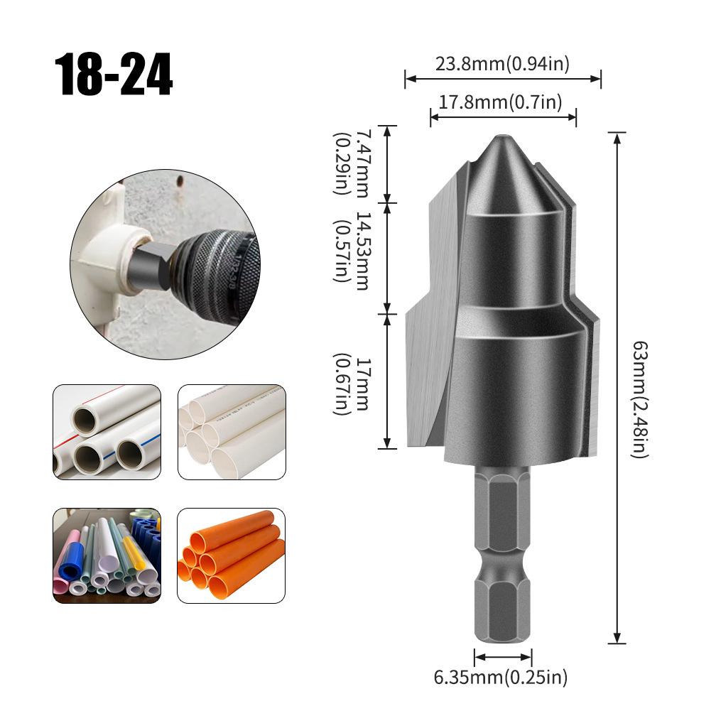 6.35mm Hexagonal Shank Alloy Drill Bit Water Pipe Expansion Drill Punch Plumber Lifting Drill Bit Hexagonal Drill Bits