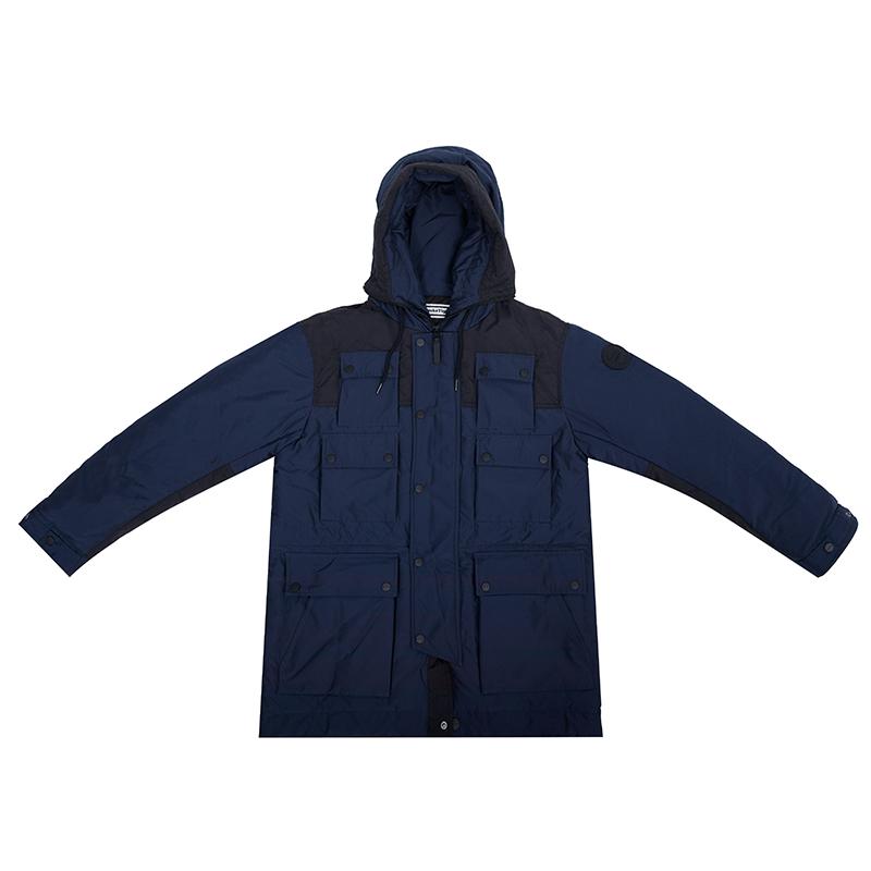 

Onitsuka Tiger Классическая мода Пуховик средней длины с несколькими карманами Мужская верхняя одежда Синий 2181A395-401