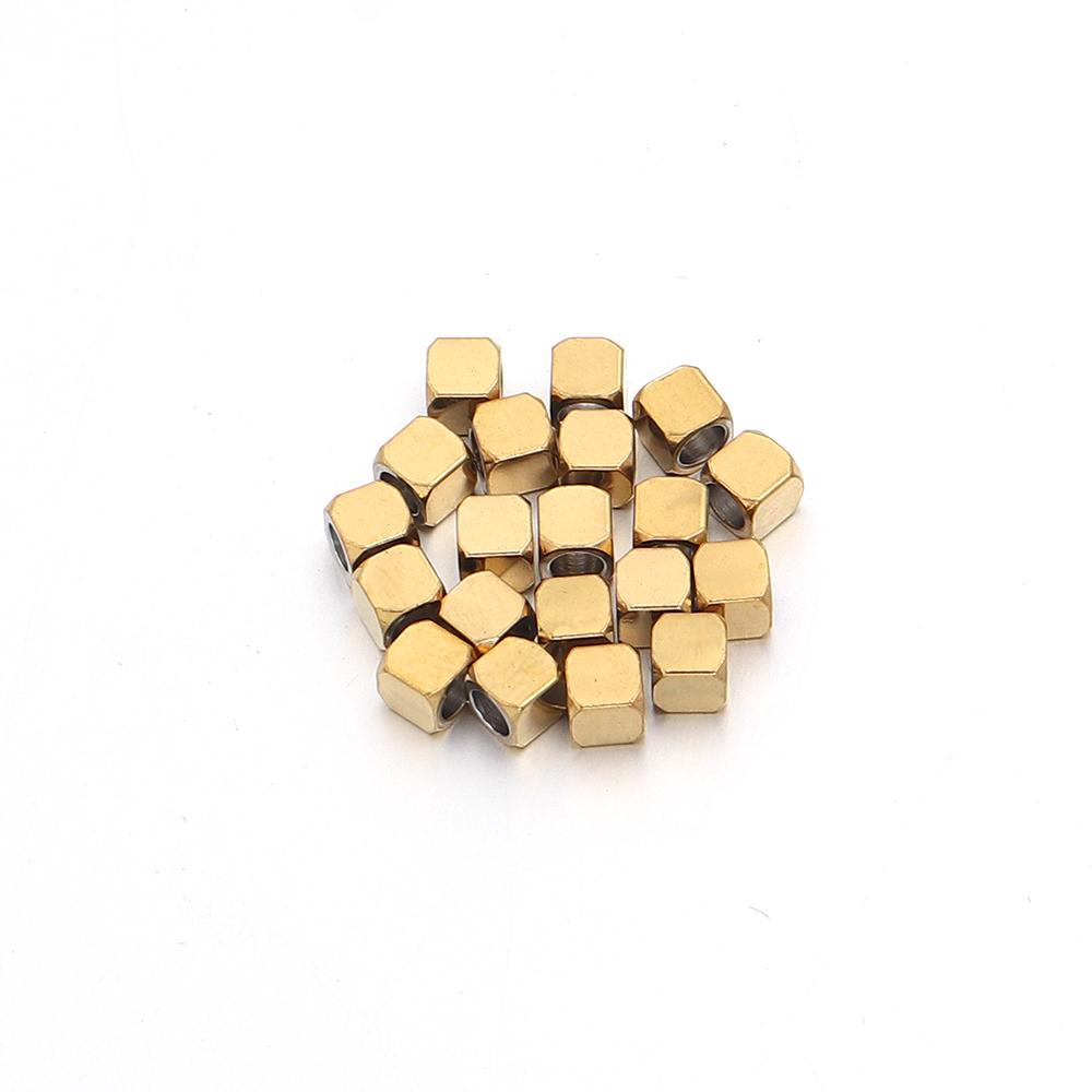 10-60pcs/lot Big Hole Stainless Steel Beads Round Corner Cube Beads Spacer Beads DIY Bracelet Necklace Jewelry Making Supplies