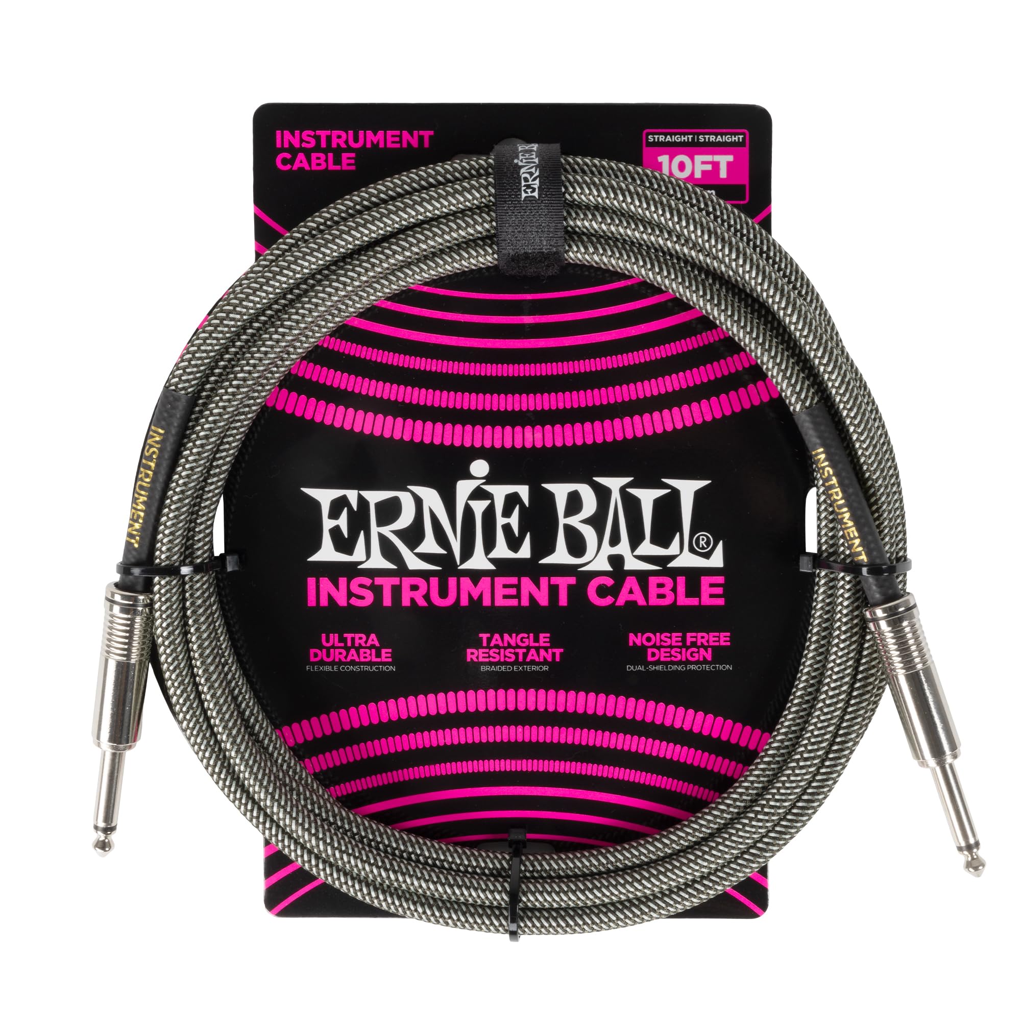 

ERNIE BALL 6429 Плетеный инструментальный кабель 10 футов Silver Fox [Оригинал] 3.05 м