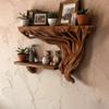 Shelves On Wall Rustic Tree Root Corner Display Wall Mount Rack Storage Shelves for Home Decor Book Photo Frame Flower Pot