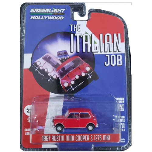 Greenlight 44880-B Hollywood Series 28 - Italian Job - 1967 Mini S 1275 MkI - Red, 1/64 Scale