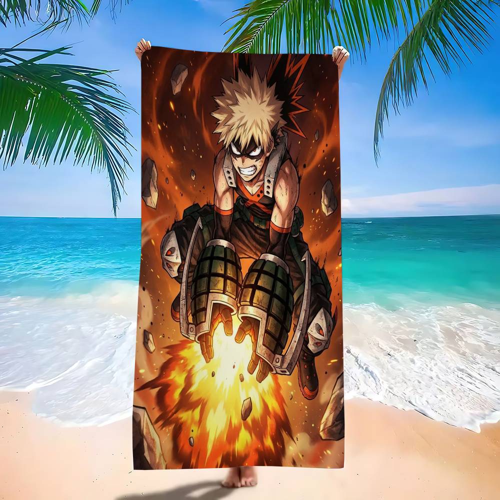 My H-Hero Academia B-Bakugo Katsuk Microfiber Beach Towel Absorbent Quick dry Soft Yoga Swimming Resort Mountain Climbing Towel