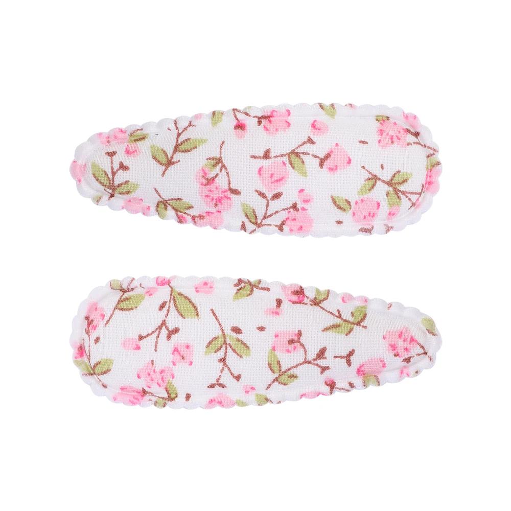 2 Stück/Set Bedruckte BB Haarspange Haaraccessoires Handgefertigt Leinwand Blume Haarspange Mädchen Süße Haarspangen Kopfschmuck Geschenk