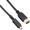 ELECOM IEEE1394 FireWire400 (i.LINK/DV) Cable 6pin-4pin 1.0m Black IE-461BK