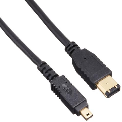 Elecom IEEE1394 FireWire400 (i.LINK/DV) Cable 6pin-4pin 1.0m Black IE-461BK