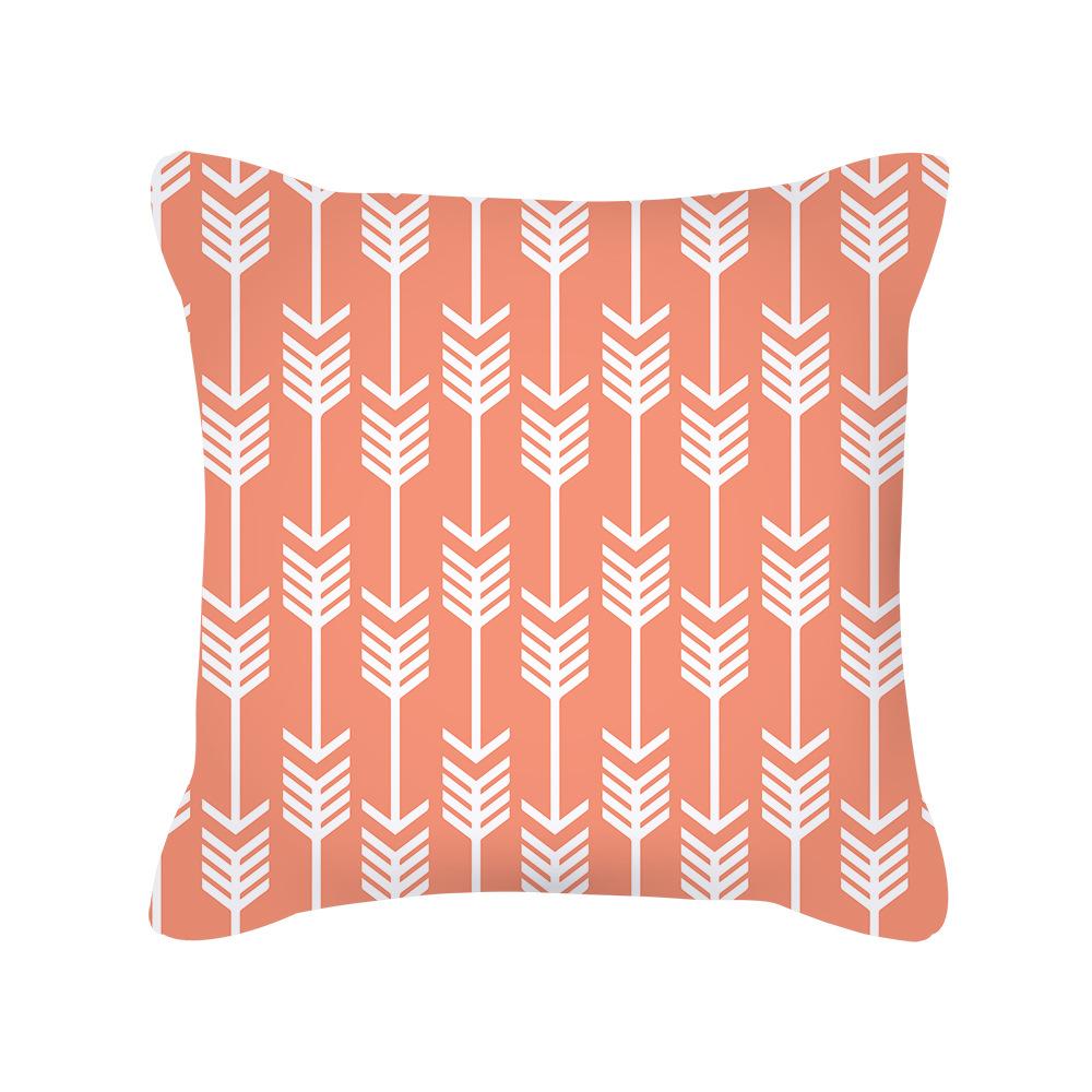Furniture Life Peach Skin Velvet Pillow Cover Nordic Style Geometric Pattern Office Sofa Cushion Cover
