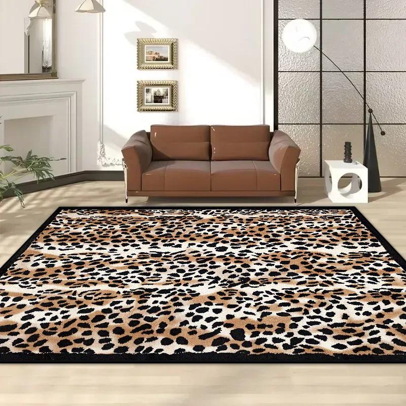 American Style Leopard Print Living Room Carpet Modern Decoration Sofa Area Easy Clean Rug Home Bedroom Entrance Door Mat