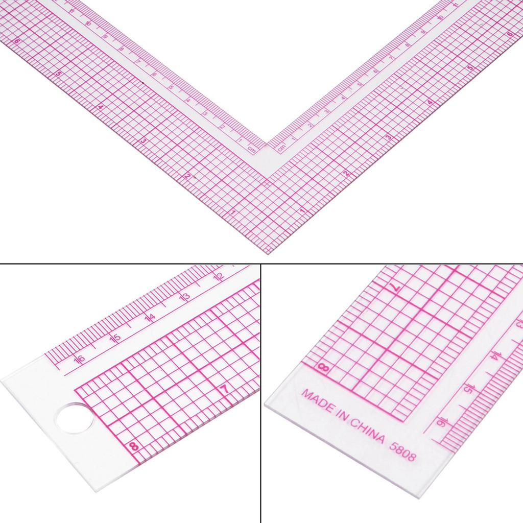 Plastic L Square Shape Ruler French Curve Sewing Measure Professional Tailor Craft Tool
