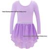 Conjunto de Gimnasia para Niñas de Manga Larga con Falda de Lentejuelas - Dos Piezas con Correas Cruzadas Múltiples