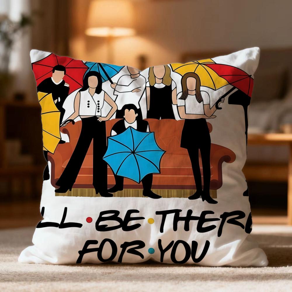 Fashion FFriendses Cushion Cover Soft Washable Pillow Case Multi-Scene for Couch Bed Travel Office Use