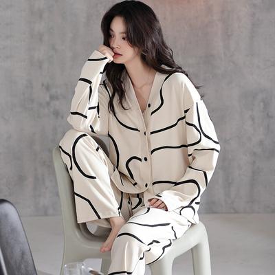 Women's Spring and Fall Models of Pajamas Homewear Set Girls Long-Sleeved Pajamas Cute Student Ins Pajamas Homewear Set