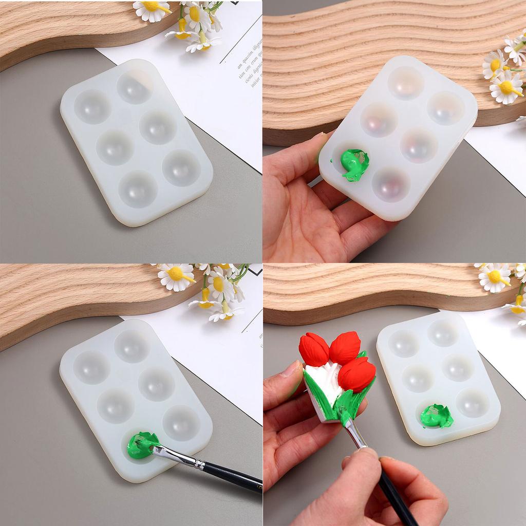 Silicone Artist Paint Palette Mold Color Palette Shaped Pattern Paint Tray Resin Mold DIY Handmade Drawing Palette Mold