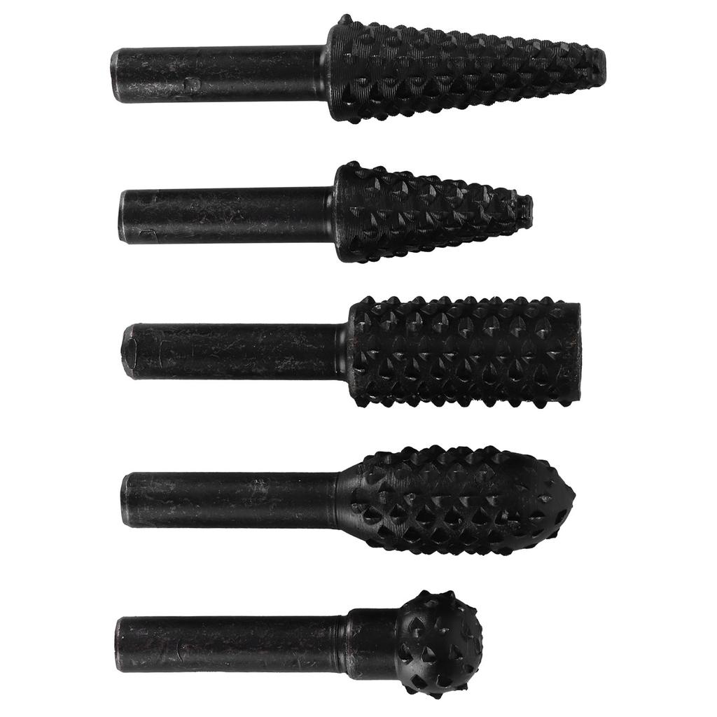 Sada 5ks Dřevořezbářský pilník Rašple Speciální tvarovaná rotační embosovaná brusná hlava