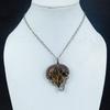 Tiger's Eye 999 Copper Wire Wrapped Pendant, Handmade Gemstone Pendant , Gift For Mom Antique Jewelry