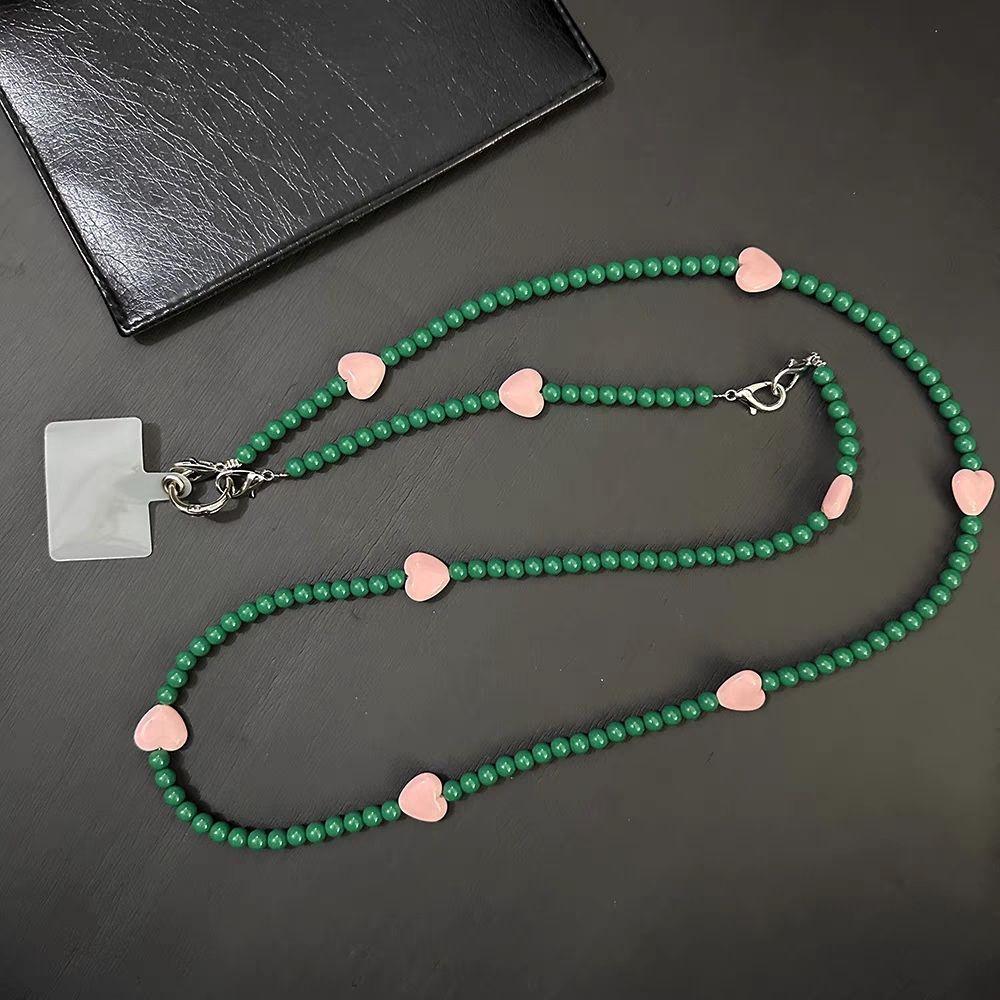 Heart Bead Phone Lanyard Pvc Chain With Crossbody Strap For Men Women