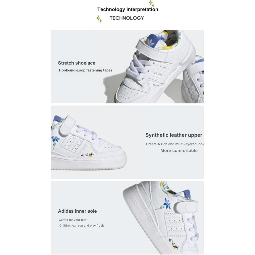 adidas Forum Low I Save The Bees Baby Sneaker Weiß Wolkenweiß Blau-Fusion HP6247