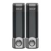 500ml Dark Gray ABS 2-Chamber Wall-Mounted Refillable Shampoo & Conditioner Soap Dispenser for Bathroom & Hotel Use No Drill