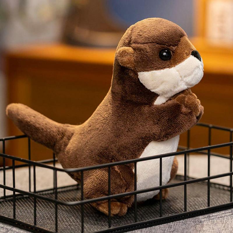 Otter Stuffed Toy Adorable Cartoon Otter Plush Toy Fluffy Soft Stuffed Animal for Christmas
