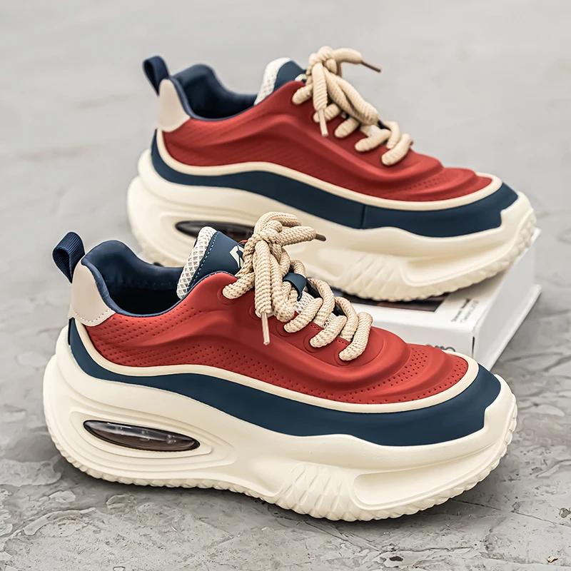 New Platform Vulcanized Sneakers Men Street Style Casual Shoes For Men Punk Chunky Social Men's Sneakers Korean 2025 Large Size