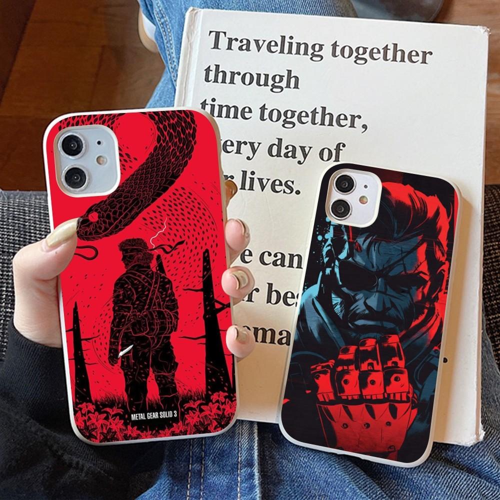 M-Metal Gear S-Solid Game Phone Case For IPhone 14 11 12 13 Mini Pro Xs Max 8 7 6 6S Plus X XR Solid Candy Color Case